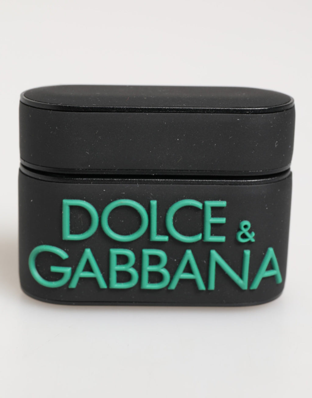 Dolce & Gabbana Black Mint Rubber Logo Embossed Accessory  Airpods Case