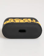 Dolce & Gabbana Black Yellow Rubber Logo Embossed Accessory Airpods Case