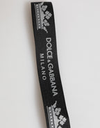 Dolce & Gabbana Black Silver Nylon DG Crown Men's Holder Keychain Keyring