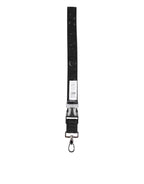 Dolce & Gabbana Black Polyester Stretch Rubberised DG Logo Men Keychain