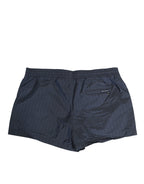 Dolce & Gabbana Navy Blue Polyester Nylon Pinstripe Men's Swimwear
