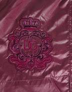 Dolce & Gabbana Burgundy Polyester Logo Embossed Crest Swimwear