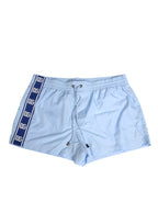 Dolce & Gabbana Light Blue Nylon DG Logo Tape Men Shorts Swimwear