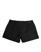 Dolce & Gabbana Black Cotton Elastic Waistband Button Swimwear