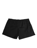 Dolce & Gabbana Black Cotton Elastic Waistband Button Swimwear