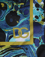 Dolce & Gabbana Blue Marble Print Logo Men Boxer Short Swimwear