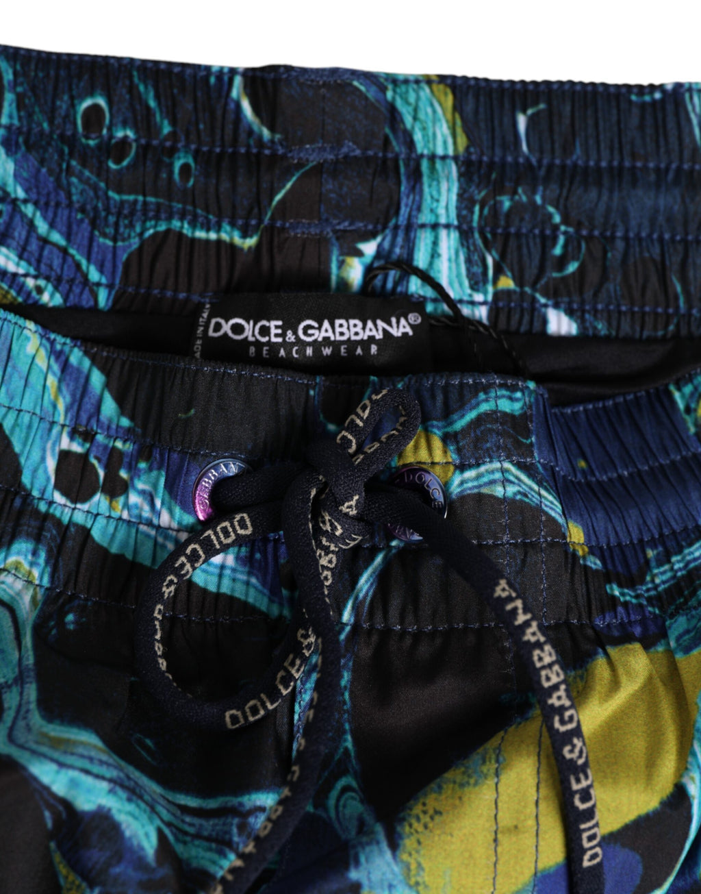 Dolce & Gabbana Blue Marble Print Logo Men Boxer Short Swimwear