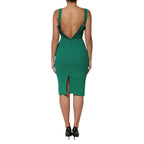 Dolce & Gabbana Dark Green Sleeveless Rayon Bodycon Dress
