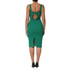 Dolce & Gabbana Dark Green Sleeveless Rayon Bodycon Dress