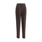 Giorgio Armani Brown Fleece Wool Casual Pants