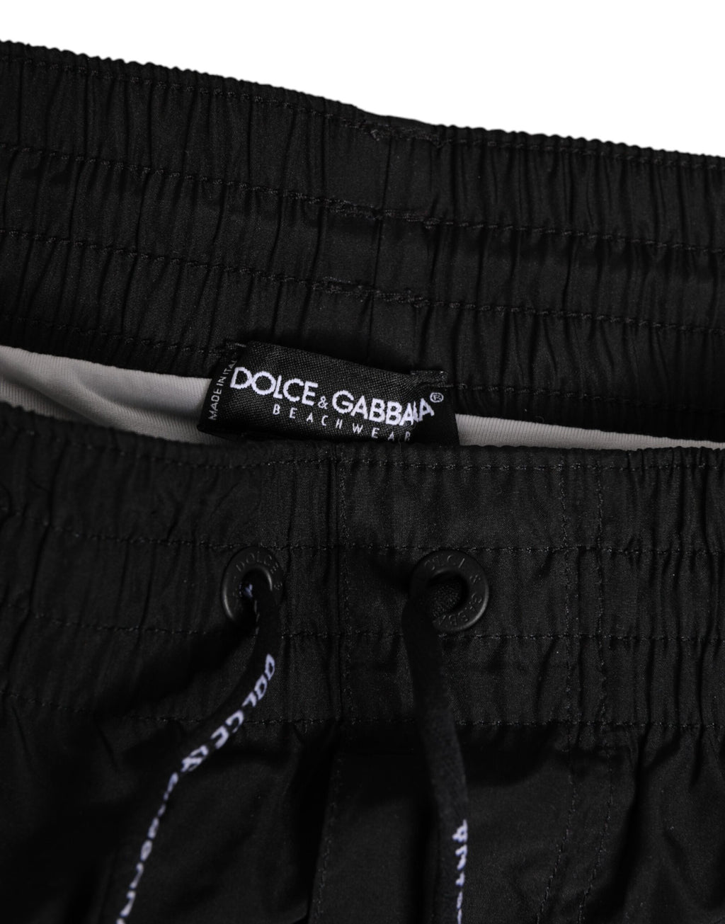 Dolce & Gabbana Black White Striped DG Logo Men Short  Swimwear