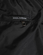 Dolce & Gabbana Black White Striped DG Logo Men Short  Swimwear