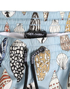 Dolce & Gabbana Blue Seashell Print Nylon Men Shorts Swimwear