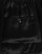 Dolce & Gabbana Black Silk Satin Elastic Men Boxer Short Swimwear