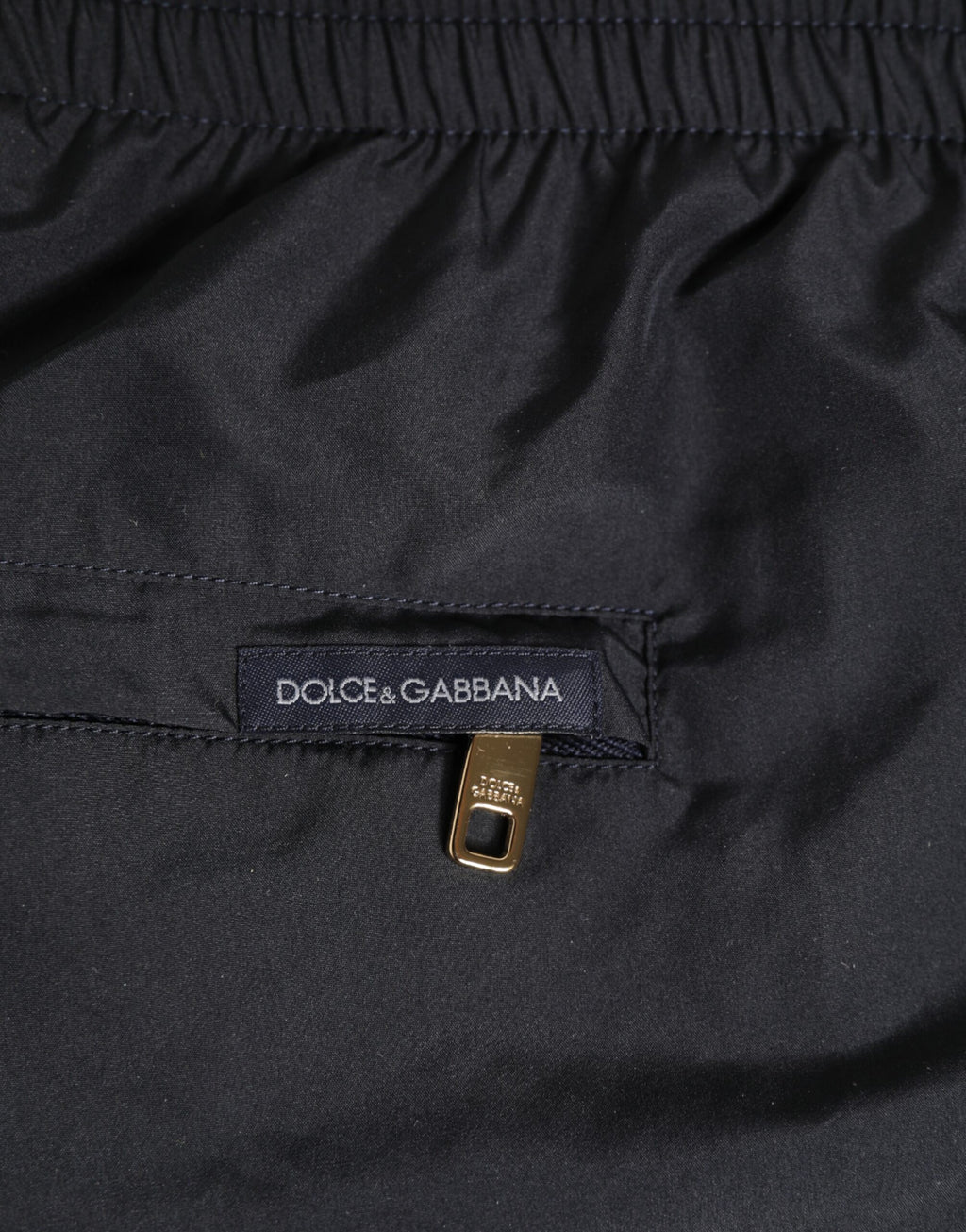 Dolce & Gabbana Black Nylon Side Logo Tape Shorts Swimwear