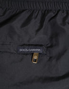 Dolce & Gabbana Black Nylon Side Logo Tape Shorts Swimwear