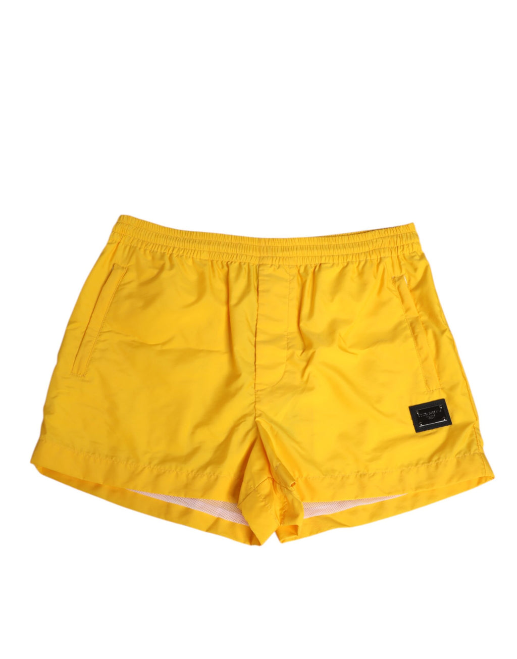 Dolce & Gabbana Yellow Nylon Logo Plaque Boxer Shorts Swimwear