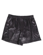 Dolce & Gabbana Black Satin Silk Elastic Men Boxer Short Swimwear