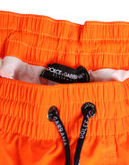 Dolce & Gabbana Orange Polyester Beachwear Men Shorts Swimwear