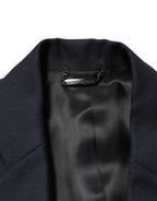 Dolce & Gabbana Dark Blue Wool Men Jacket Coat Blazer Suit