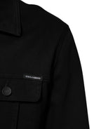 Dolce & Gabbana Black Cotton Denim Stretch Giubbotto Jacket