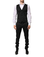 Dolce & Gabbana Black 3 Piece Brocade Jacquard Suit MARTINI