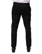 Dolce & Gabbana Black Cotton Tapered Men Formal Trousers Pants