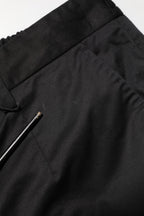 Dolce & Gabbana Black Cotton Tapered Men Formal Trousers Pants