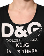 Dolce & Gabbana Black Cotton Sleeveless Tank Top DG Logo Men T-shirt