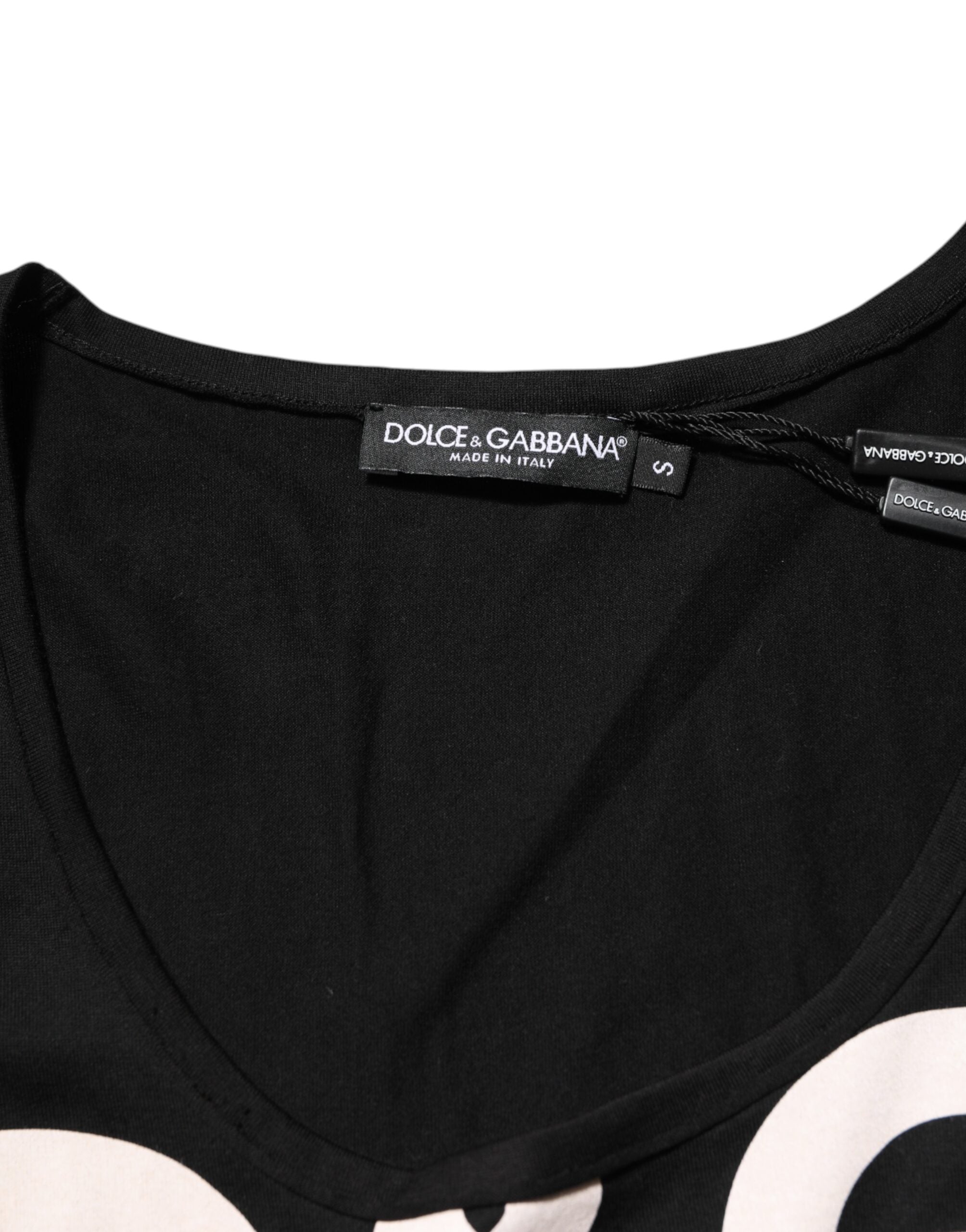 Dolce & Gabbana Black Cotton Sleeveless Tank Top DG Logo Men T-shirt