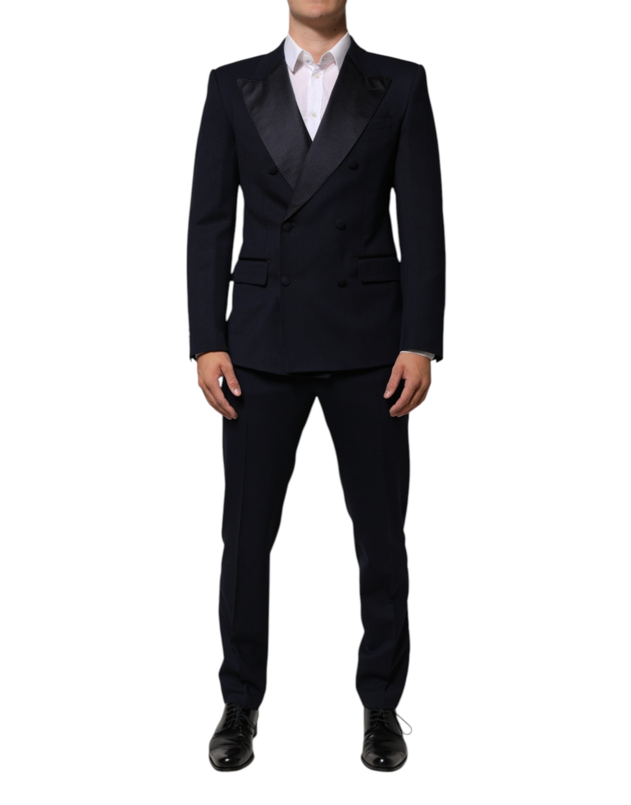 Dolce & Gabbana Black Wool 3 Piece Slim Fit Formal Men Suit