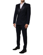 Dolce & Gabbana Black Wool 3 Piece Slim Fit Formal Men Suit