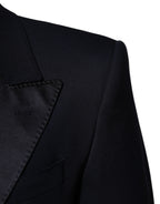 Dolce & Gabbana Black Wool 3 Piece Slim Fit Formal Men Suit