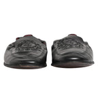 Dolce & Gabbana Black Leather Slip On Men Flat Loafers Shoes