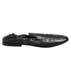 Dolce & Gabbana Black Leather Slip On Men Flat Loafers Shoes
