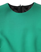 Dolce & Gabbana Green Viscose Acetate Mini Long Sleeve Dress