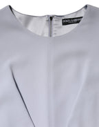 Dolce & Gabbana Light Blue Viscose Blend Floral Applique Dress