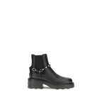 Valentino Garavani Black Calf Leather Bos Taurus Ankle Boots