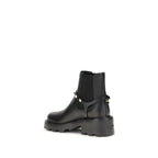 Valentino Garavani Black Calf Leather Bos Taurus Ankle Boots