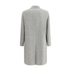 Lardini Gray Fleece Wool Coat
