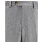 Lardini Gray Fleece Wool Chino Pants