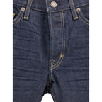 Tom Ford Blue Cotton Straight-Leg Jeans