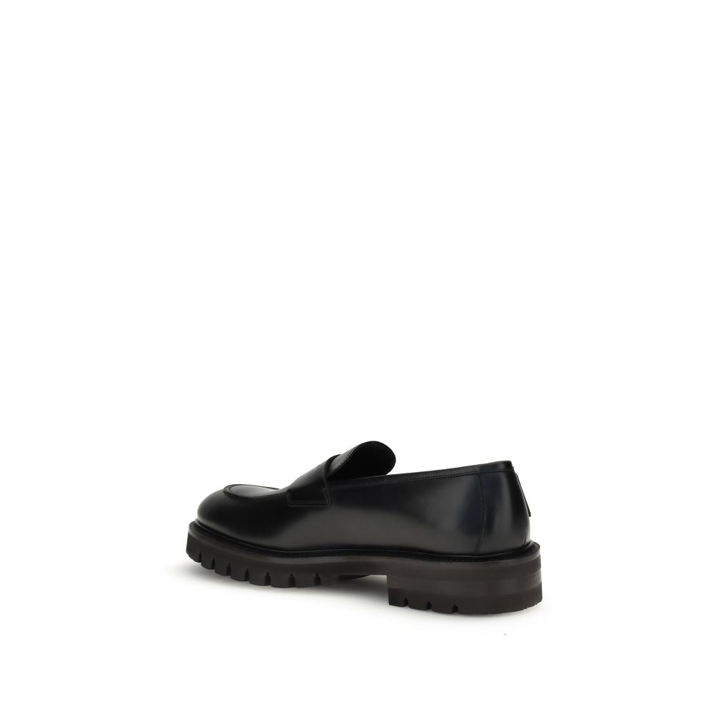 Ferragamo Black Rubber Slip-On Loafers