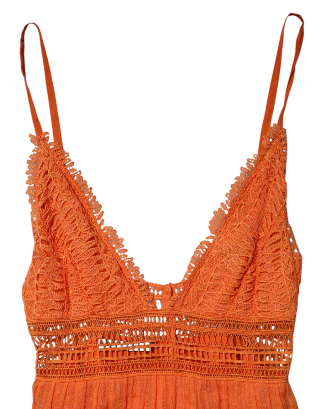 Alberta Ferretti Orange Lace Bustier Layered Maxi Dress
