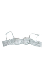 Dolce & Gabbana Light Blue Silk Semi-Padded Balconette Underwear