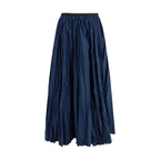 Sara Roka Blue Polyester Midi Skirt