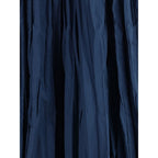 Sara Roka Blue Polyester Midi Skirt