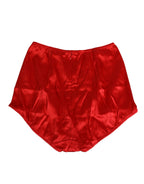 Dolce & Gabbana Red Silk Satin High-Waist Briefs Women Underwear