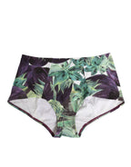 Dolce & Gabbana Eggplant Print High-Waist Briefs Underwear