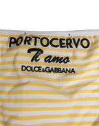 Dolce & Gabbana White Yellow Stripe Tie Side Logo Underwear